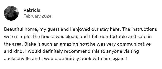 Blake airbnb reviews